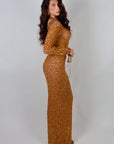 Long dress luxury diamond gold