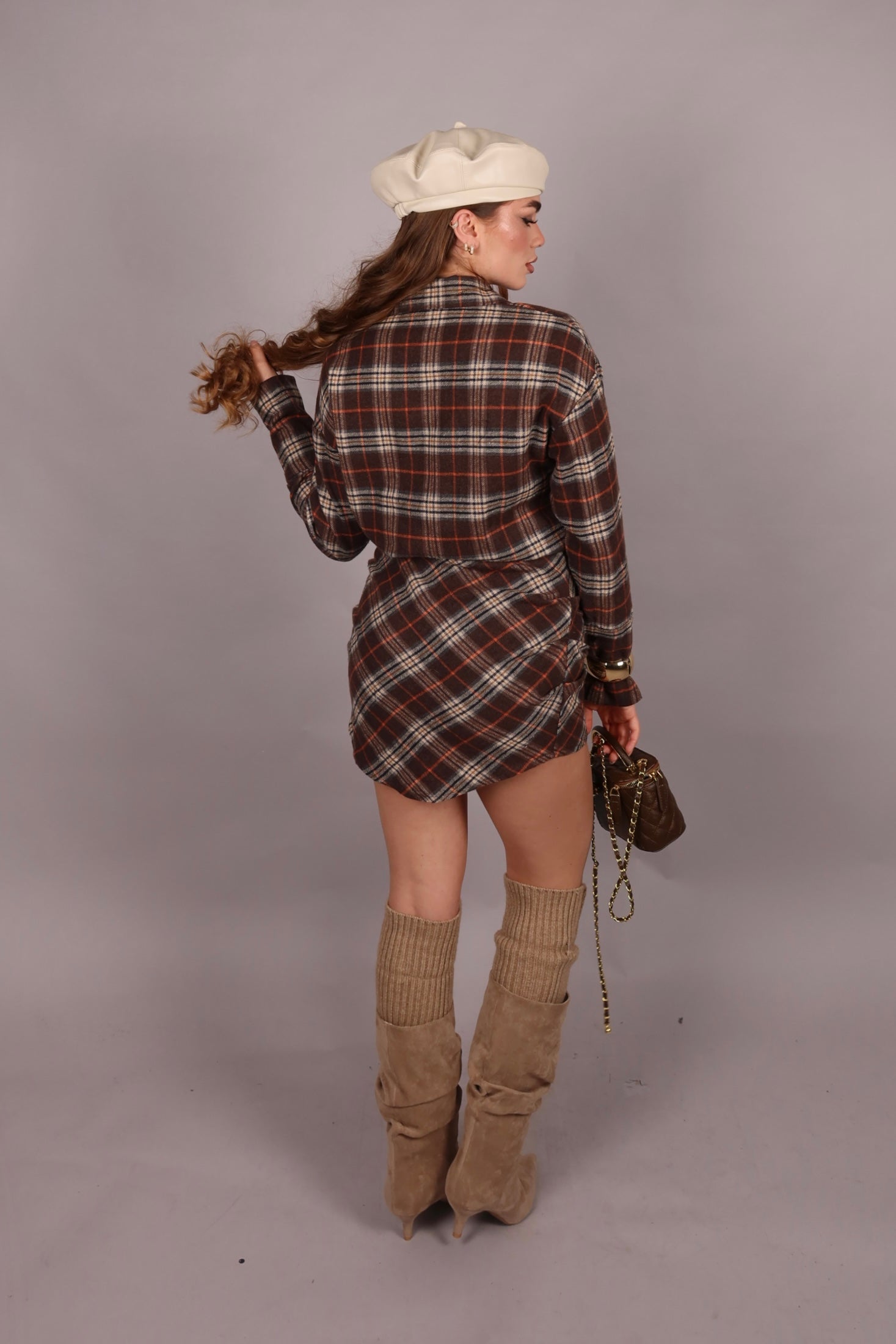 Mini dress Scozia Brown