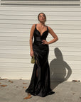 Dress elegant in raso nero