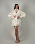 Mini dress lorena bianco in pizzo