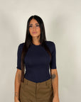 Maglia mezza manica blu