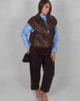 Gilet in pelle Brown