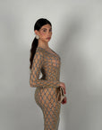 Long dress luxury scollo V