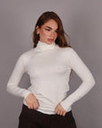 Collo alto basic bianco