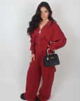 Jumpsuit cargo bordeaux