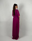 Dress in chiffon curvy magenta