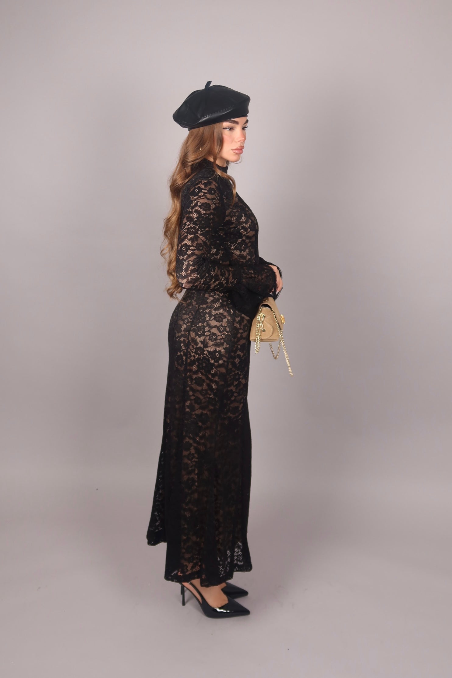Dress in pizzo Nude/Nero