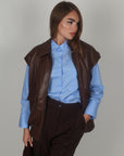 Gilet in pelle Brown