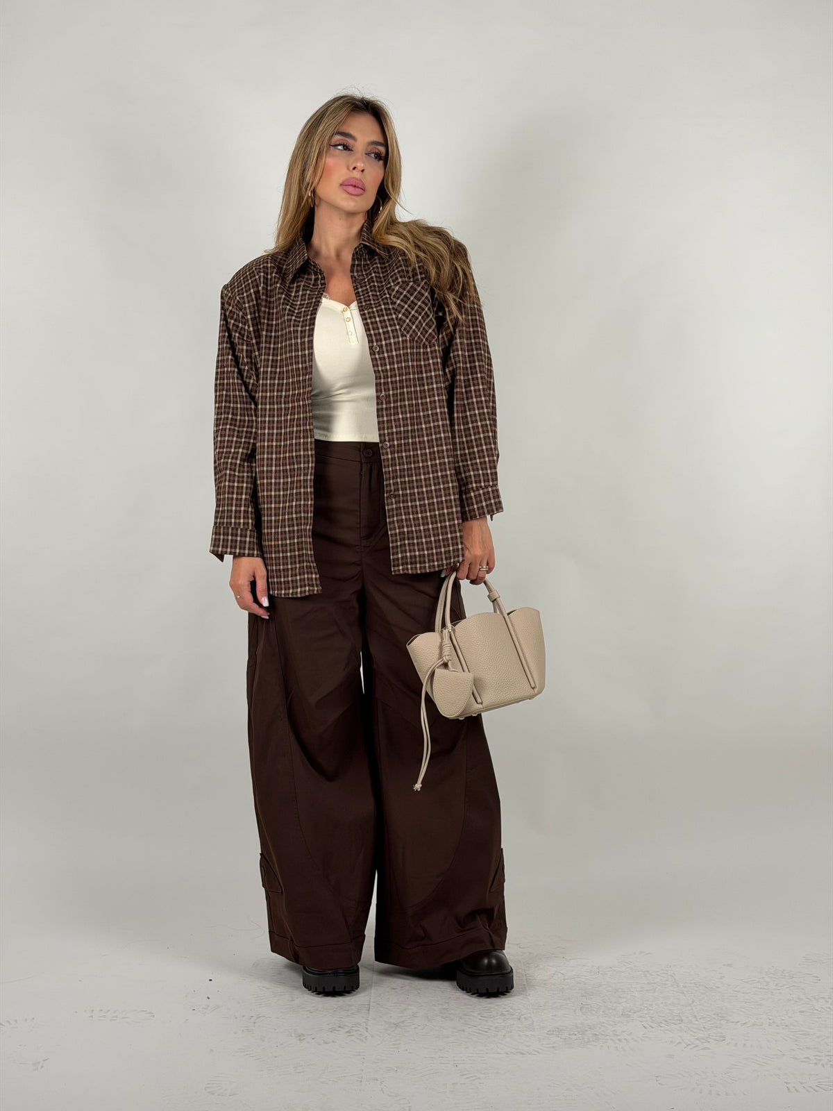 Pantalone balloon brown