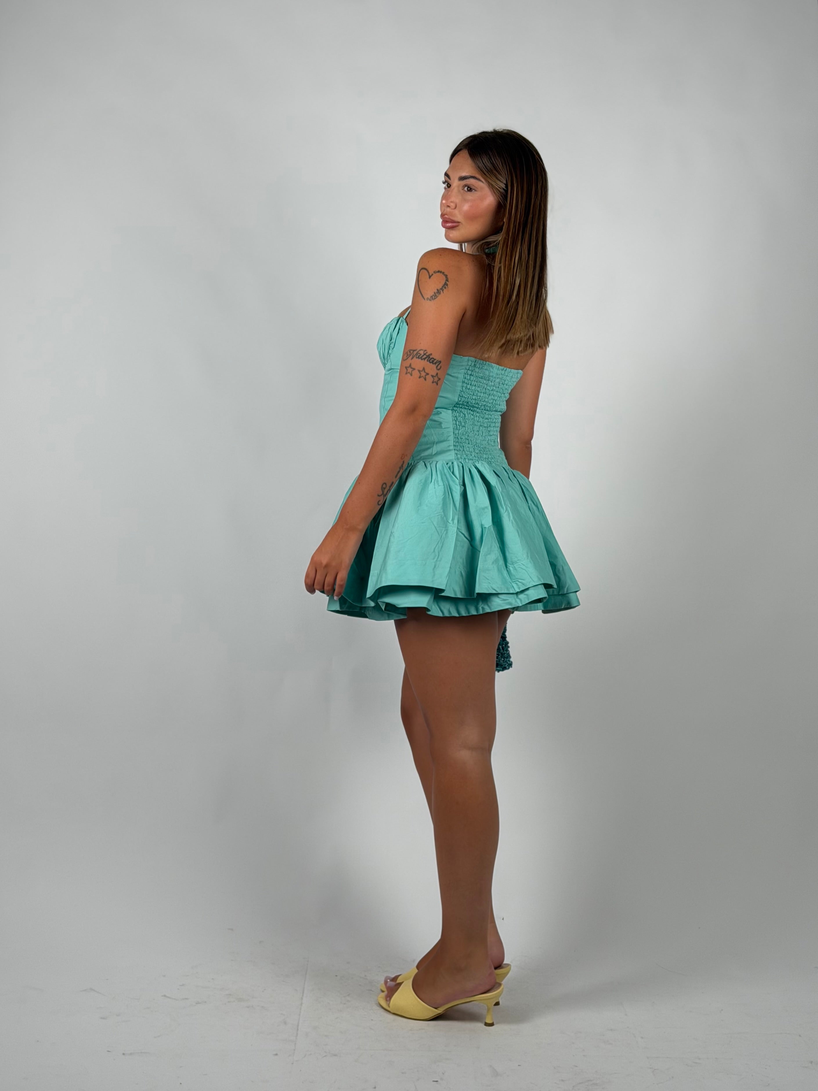 Mini dress dolly verde acqua