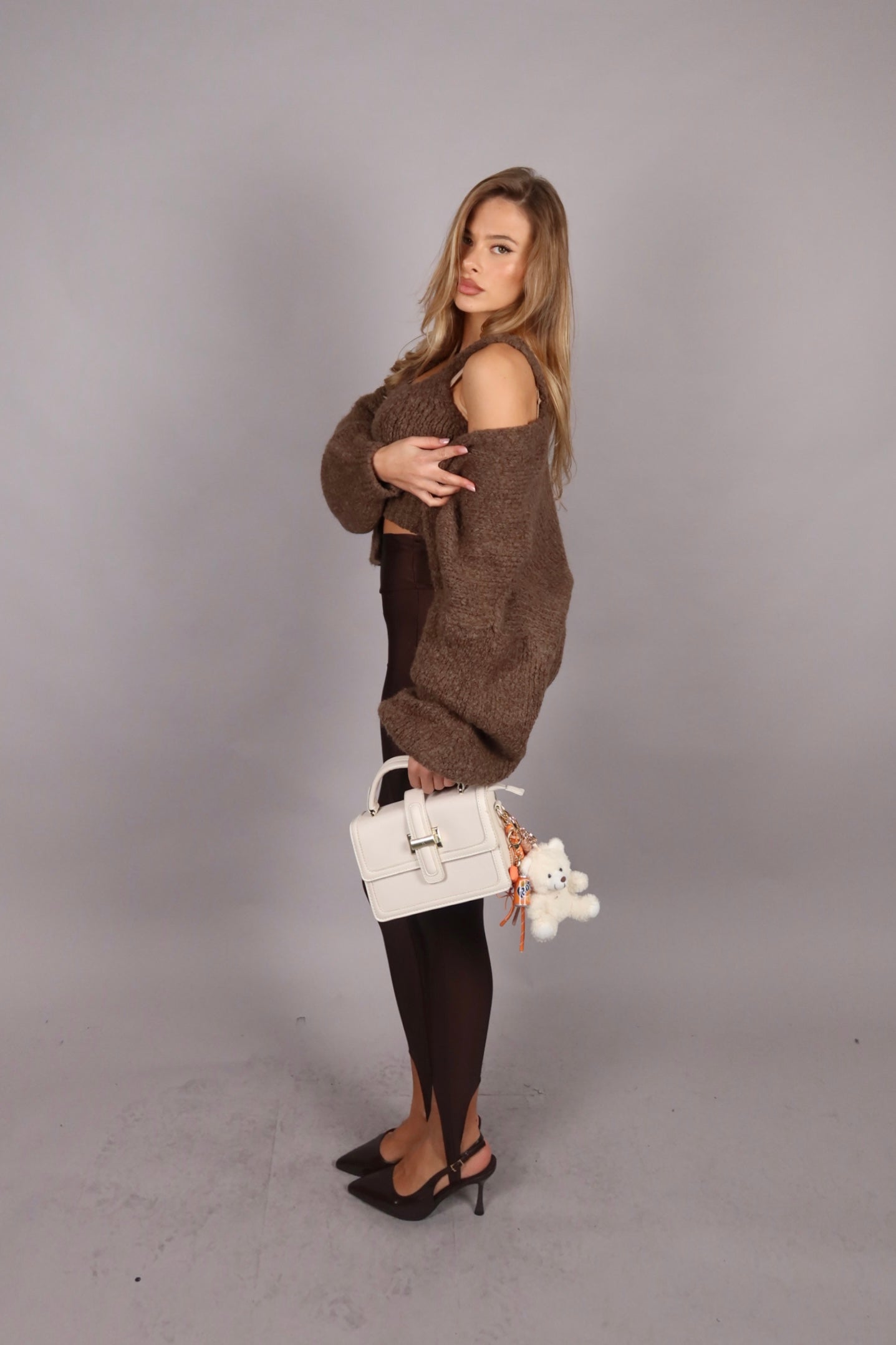 Leggings ghette lycra marrone