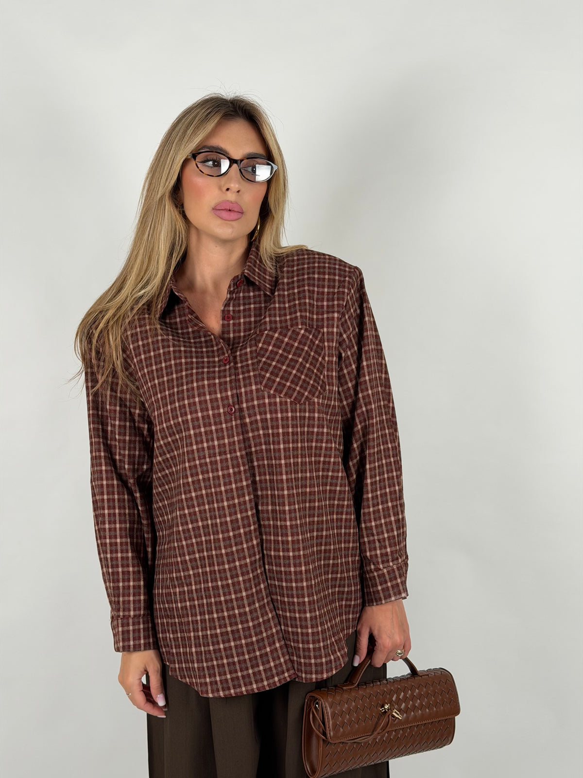 Camicia Scozia bordeaux