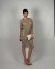 Midi dress luxury nude