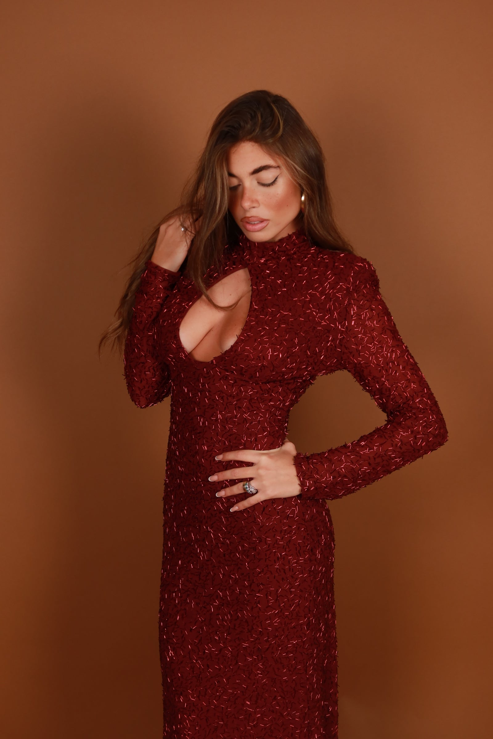 Long dress Sky bordeaux