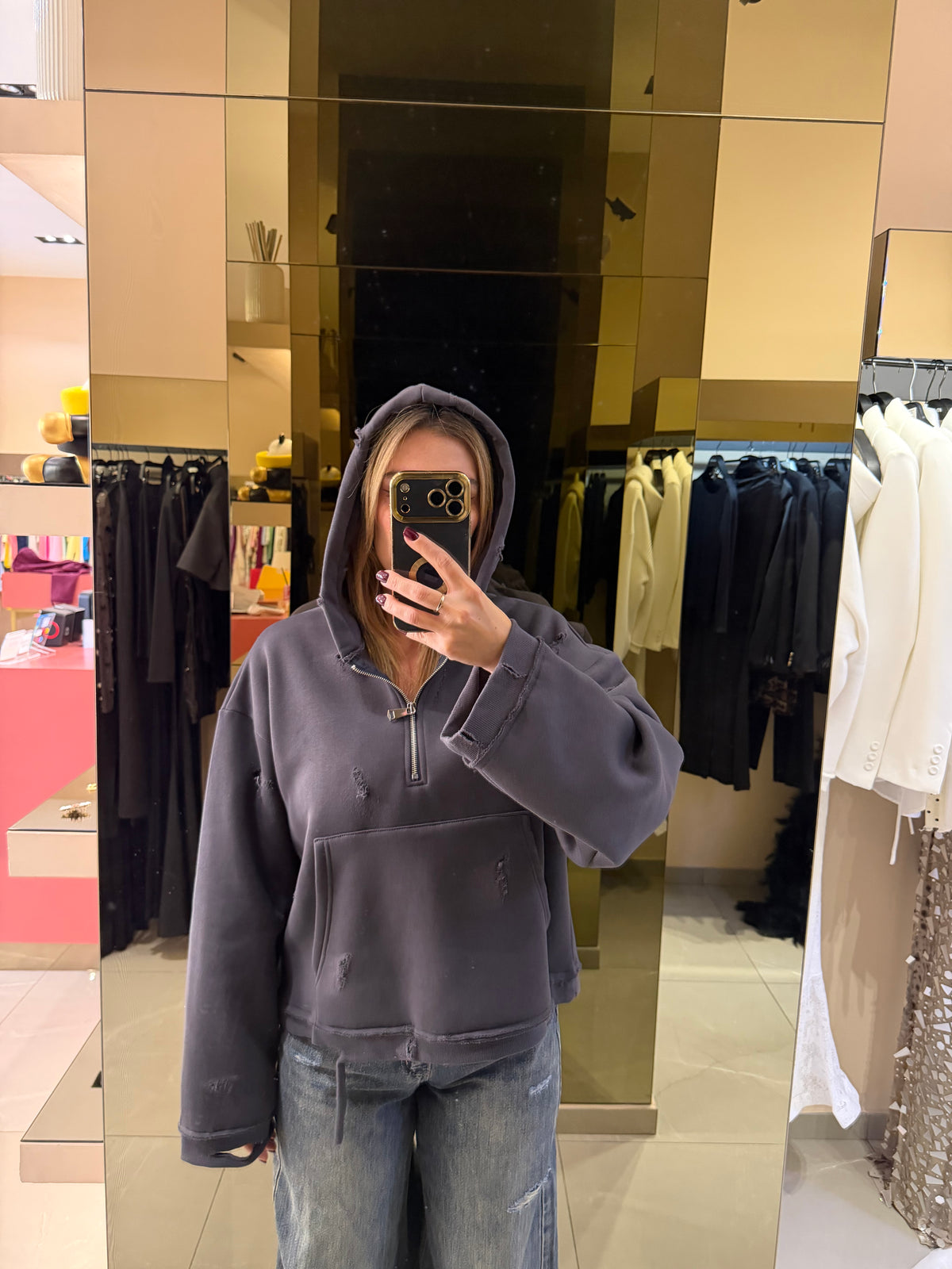 Felpa street style grigia
