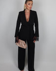 Blazer Serena con inserti in pizzo nero