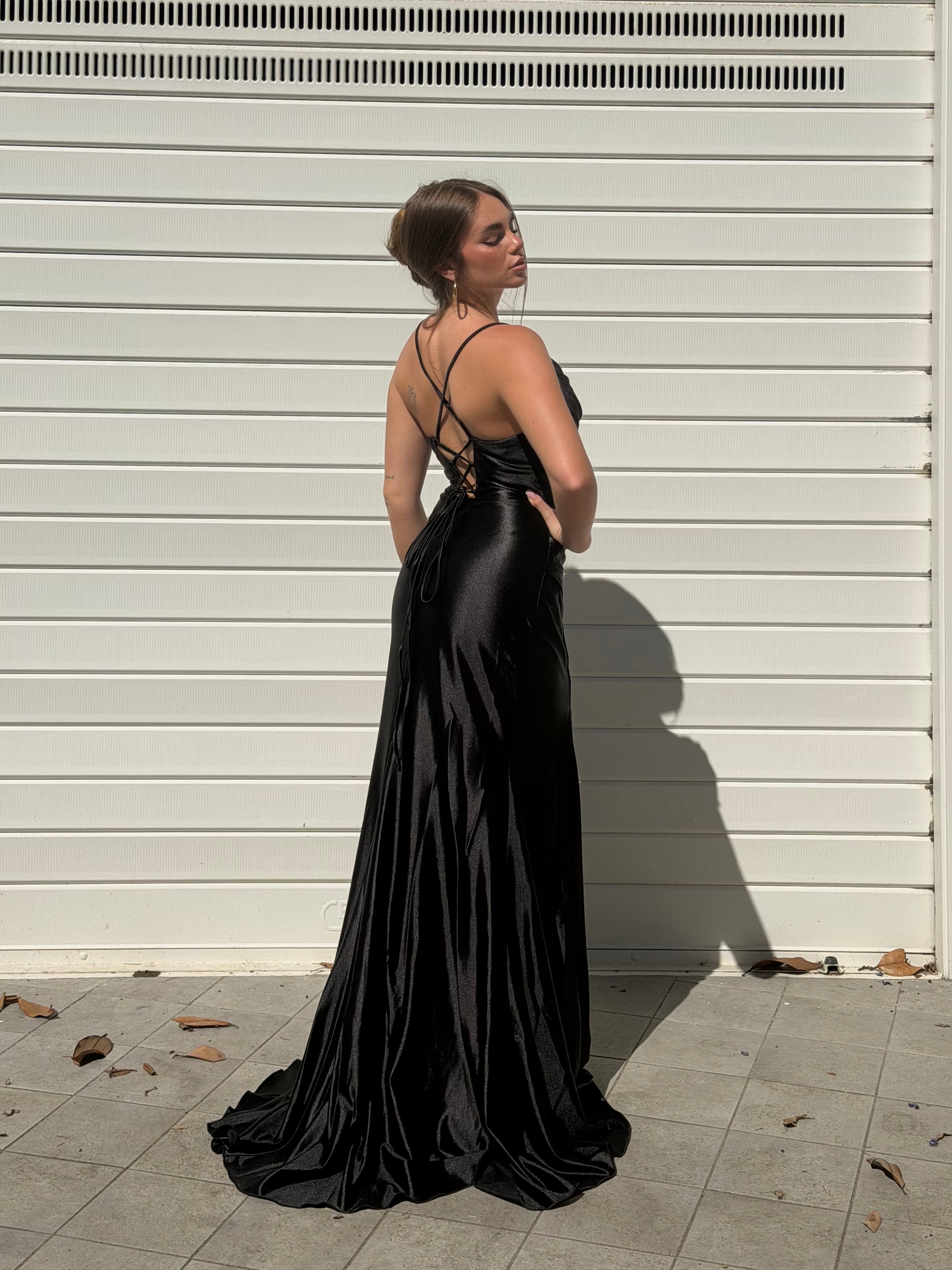 Dress elegant in raso nero