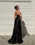 Dress elegant in raso nero