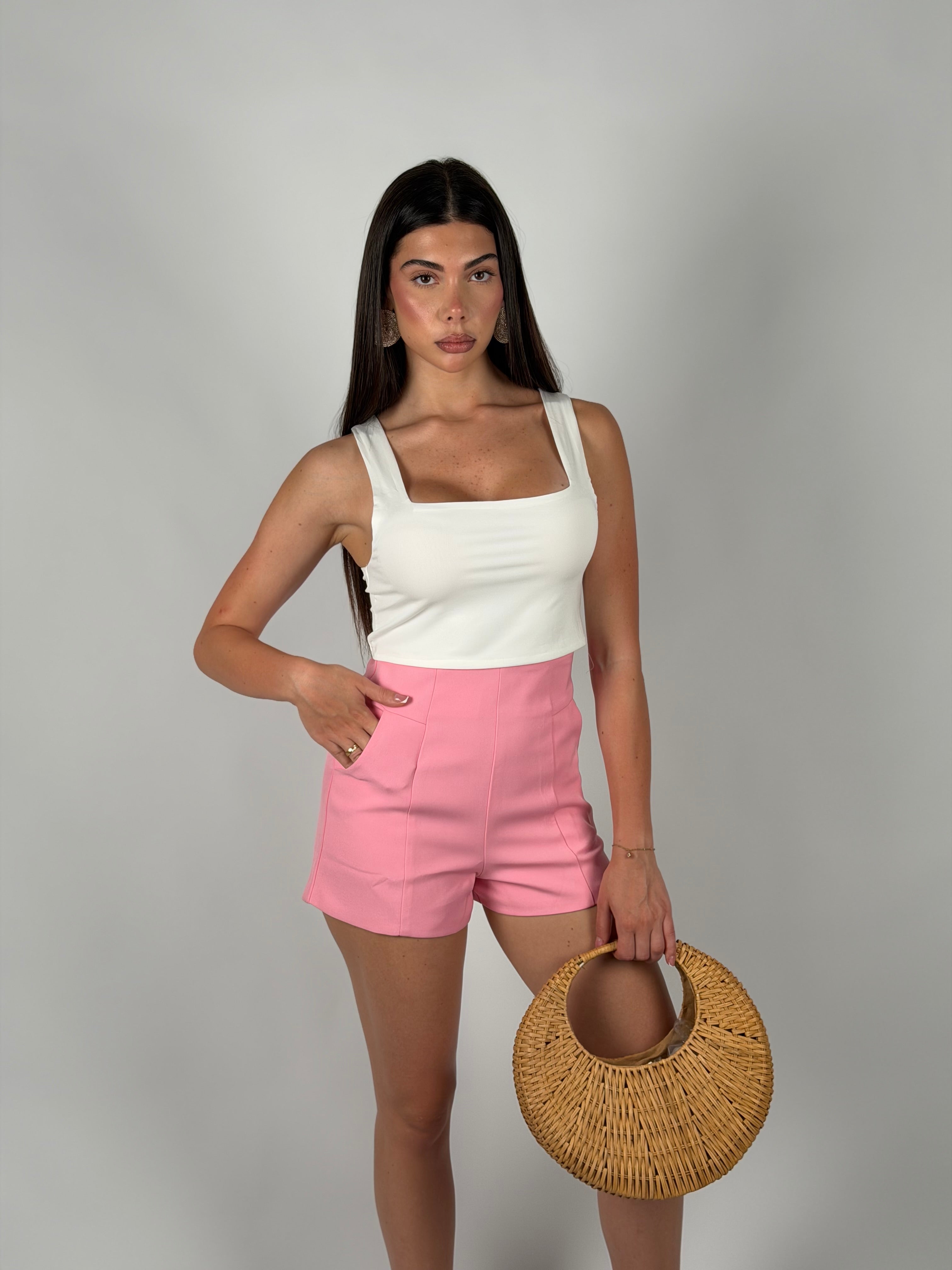 Shorts basic rosa barbie