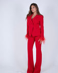 Pantalone a zampa the queen rosso