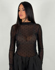 Maglia semivelata pois nera