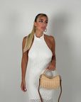 Dress in crochet bianco