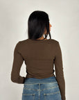 Maglia costine marrone