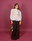 Camicia con balze panna