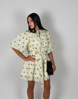 Mini dress balloon pois giallo/nero