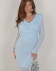 Dress Allyson polvere con scollo drappeggiato