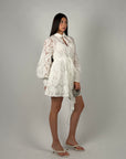 Mini dress lorena bianco in pizzo