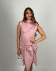 Mini dress gessato Pink