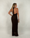 Dress Megan in pizzo brown