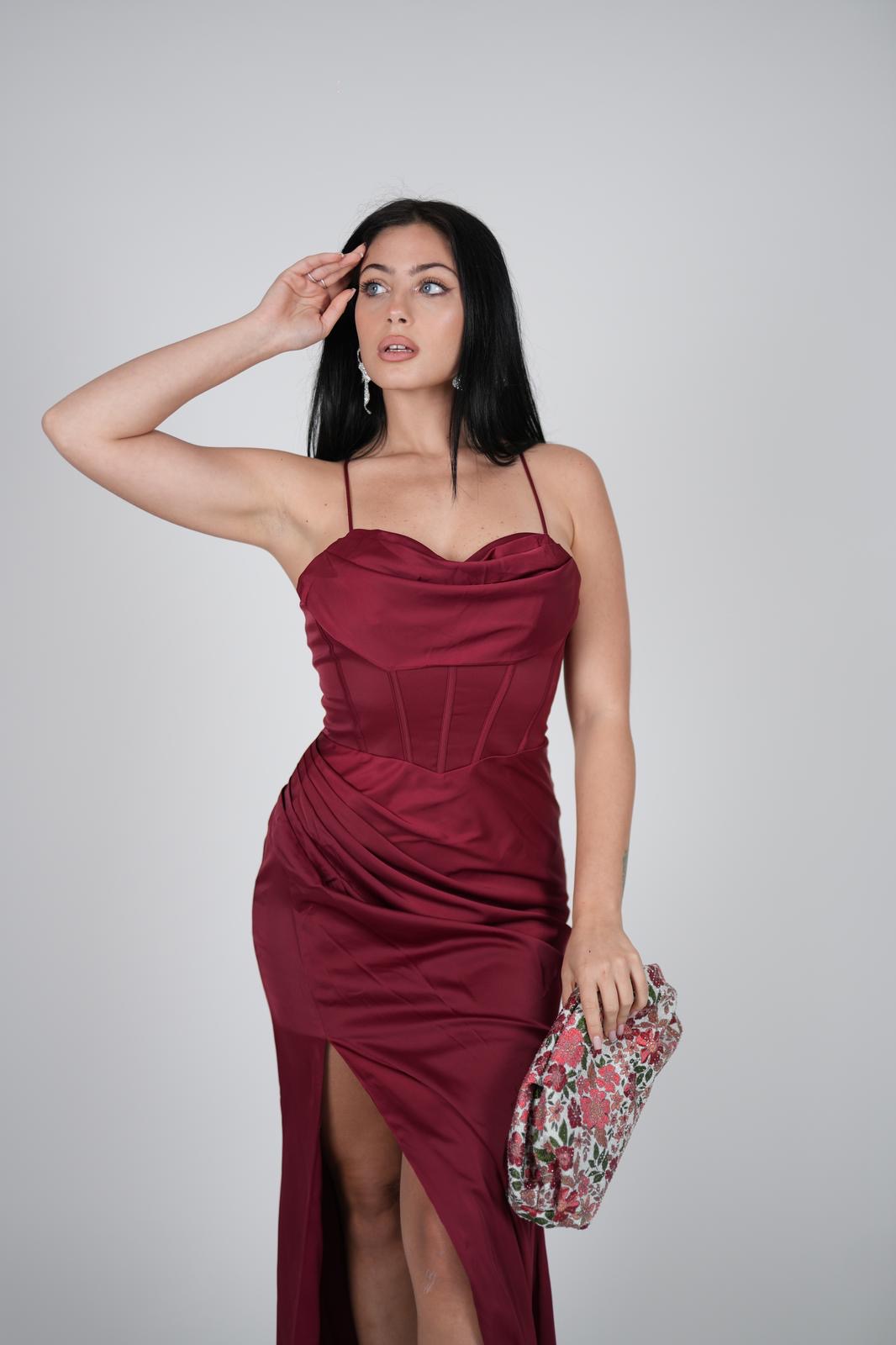 Dress drappeggio bordeaux