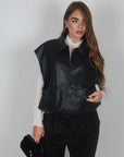 Gilet in pelle nero