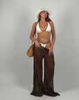 Set 3 pezzi costume e pantalone Brown